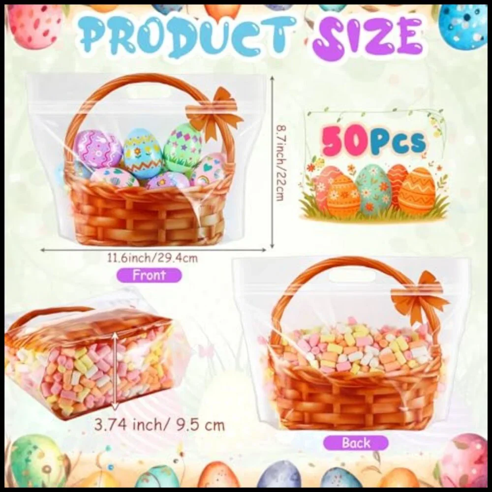 Clear Plastic Gift Bags with Zipper Closure Large Capacity Party Favors
